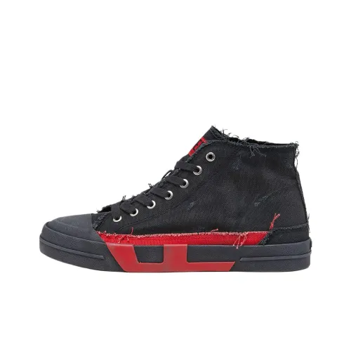 DIESEL High-Top Canvas Shoes Мужские Черные