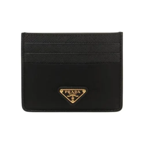 PRADA Кожа Держатель для карт Унисекс Черный