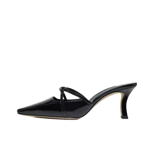 MANOLO BLAHNIK Домашние тапочки 7 см Женские Черные