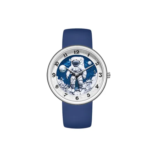 KUERST Space Man Collection Кварцевый механизм Силиконовый ремешок Часы Унисекс Белый циферблат