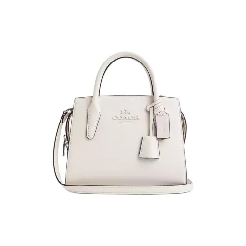 COACH Andrea ПВХ с кожей через плечо одно плечо сумка женская белая