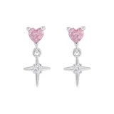 Серьги-звезды из эмали, 1 пара (розовые)