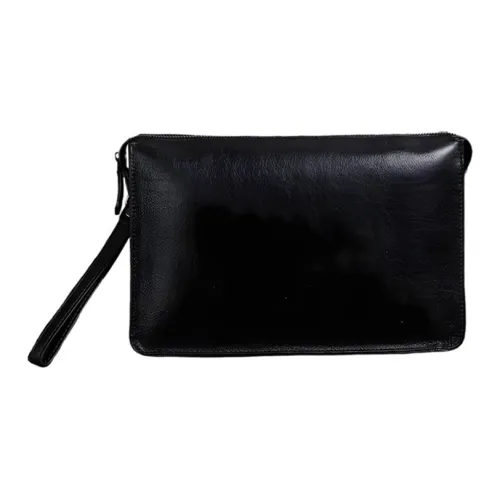 DOSRFINI Клатч из крупнозернистой текстуры коровьей кожи мужской черный