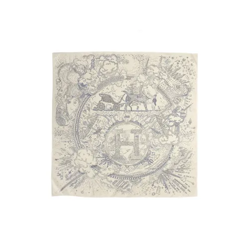 HERMES Тутовый шелк Шарфы Женские Кремовый