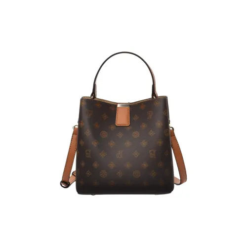 Playboy ПВХ ведрообразная сумка средний размер женская темный кофейный