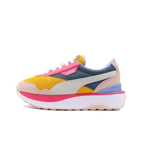PUMA Cruise Rider Устойчивая к истиранию Низкая Повседневная Обувь Женская Розовая Желтая