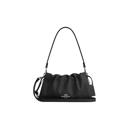 COACH Faye Коровья кожа Облачная сумка Сумка Сумка через плечо Маленькая Женская Черная
