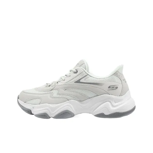 Skechers DLITES Low Топ Толстая подошва Кроссовки Женские Светло-Серый