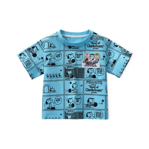 Снупи Полный принт Персонаж мультфильма T-рубашка Детская дошкольная футболка