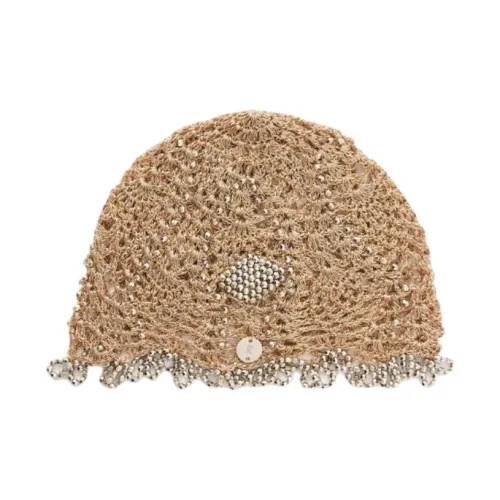 Paco Rabanne Кристалл Металл Рафия Вискоза Нейлон Полиэстер Шапки и Кепки Унисекс Коричневый