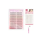 Клей - Бесплатно Бело-голубая керамика Накладные ресницы + Клей - Бесплатно Маленький Пламя Нижние ресницы + Золотистая Пинцет