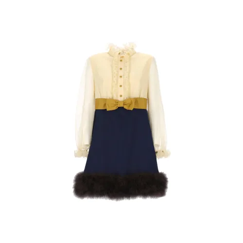 Valentino Длинное платье с длинными рукавами женское многоцветное