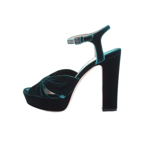 Jimmy Choo Heloise One Sandals Strap 12cm Women's Dark Green