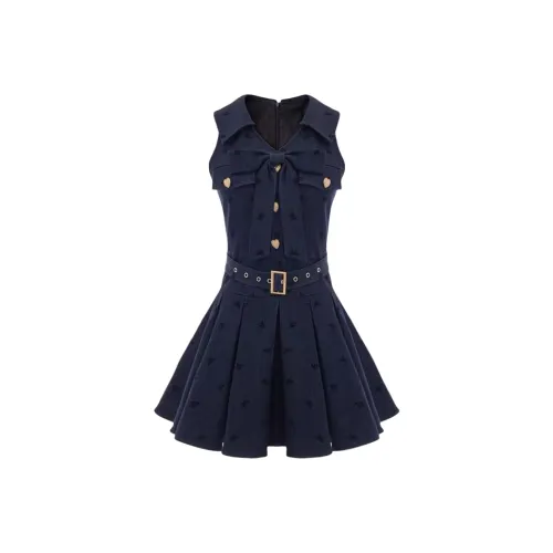 AFGGD Темно-синий Женские Платья без рукавов