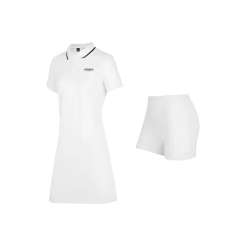 Skechers Короткий рукав Платье Женское Ярко-белый