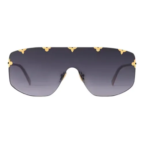 LOUIS VUITTON Металл Нерегулярная форма Солнцезащитные очки Мужской Золотой