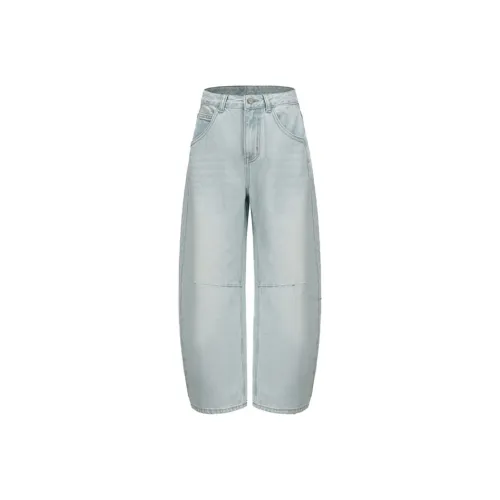 Dme Светло-синие брюки в форме груши, премиум-тенсел-хлопок, женские джинсы