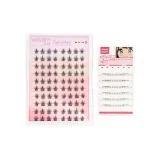 Клей - Бесплатно Бело-голубая керамика Накладные ресницы + Клей - Бесплатно Маленький Пламя Нижние ресницы