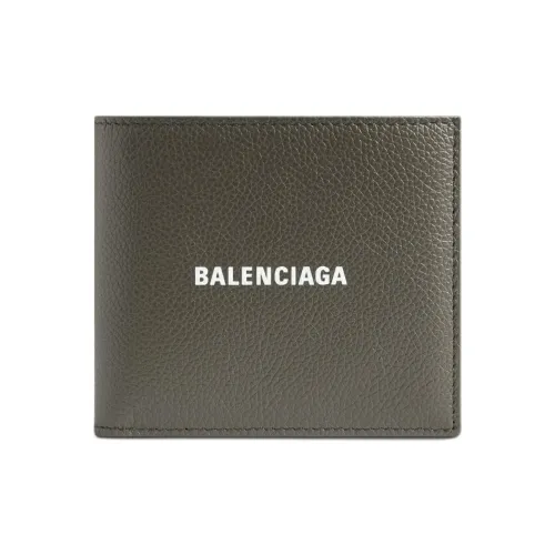 Balenciaga Cash Square Телячья кожа Кошелек Мужской Темно-зеленый
