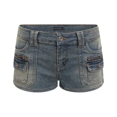 Ariseism Винтажные синие женские джинсовые шорты