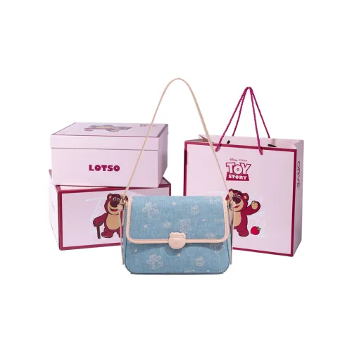 Disney Strawberry Bear Series ПВХ Сумка через плечо Сумка на плечо Маленькая квадратная сумка Тофу Сумка Женская Синяя