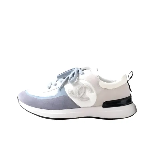 CHANEL Низкий топ Повседневная обувь Женская Белая Синяя