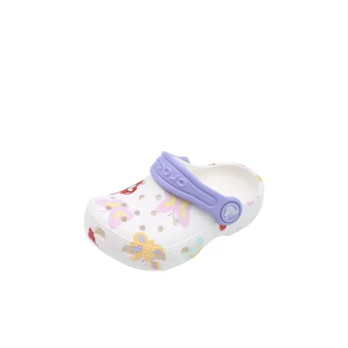 Crocs Устойчивая к истиранию низкая обувь для малышей Белый фиолетовый Младенец и малыш