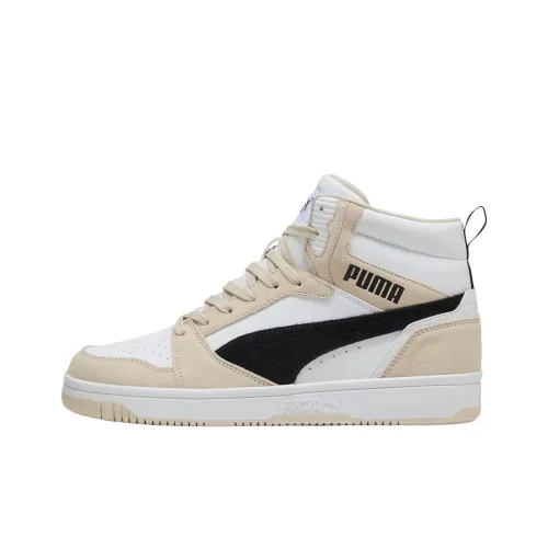 PUMA Rebound v6 Устойчивые к истиранию высокие кроссовки для скейтбординга унисекс цвет экрю