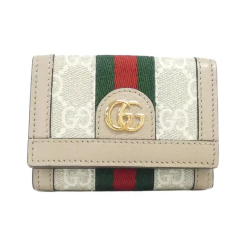 GUCCI GG Supreme Холст Кошелек Женский Бежевый
