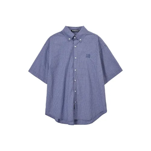 GDRG ♣Синие полосы ♣[Короткий рукав] Унисекс рубашки
