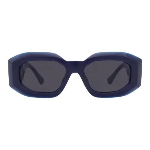 VERSACE Ацетат Прямоугольные Солнцезащитные очки Женские Синие