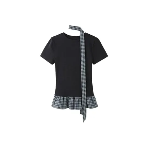 CHARM GLOW Темно-синий с лентой женские футболки