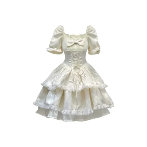 Mu Qingqing Короткий рукав Платье Женское