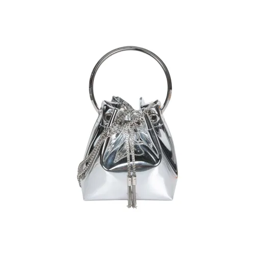 Jimmy Choo Micro Bon Ткань Сумка Женская Серебряная