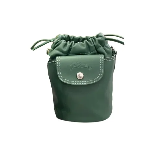 LONGCHAMP Le Pliage Xtra Коровья кожа Ведрообразная сумка Сумка через плечо Сумка мини Женская Зеленая