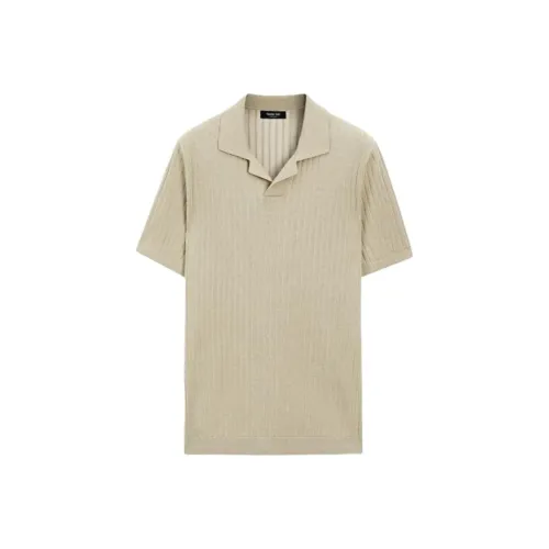 Massimo Dutti Экрю Мужская Поло