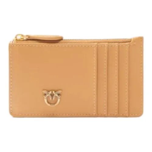 PINKO Chevron Кожа Держатель для карт Стандартный Unisex Light Коричневый