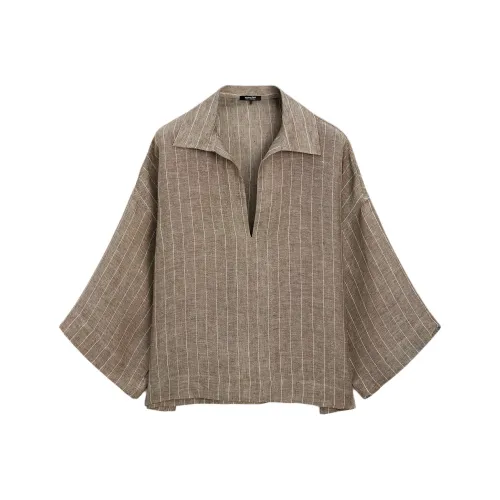 Massimo Dutti Серо-коричневые Женские Рубашки