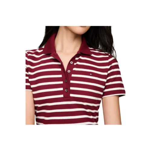 Tommy Hilfiger Бургунди Полосатые Женское Поло