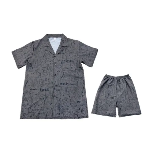 HANQIANNUO 2230# Мультяшные строительные блоки Мужской пижамный комплект