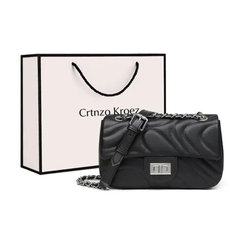 Crtnzo Kroez Сумка через плечо из коровьей кожи маленькая квадратная сумка стандартная женская черный экрю
