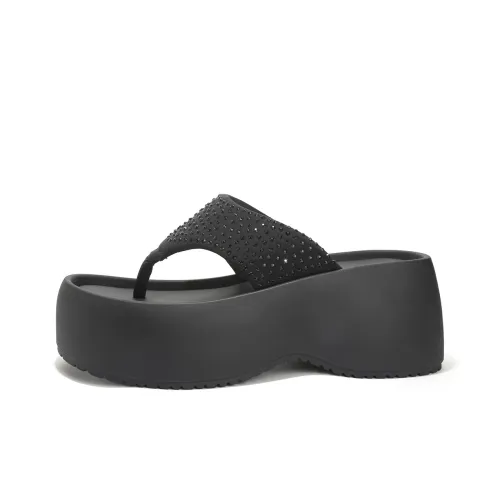Mulinsen Шов Устойчивые к Износу Шлепанцы Женские Черные