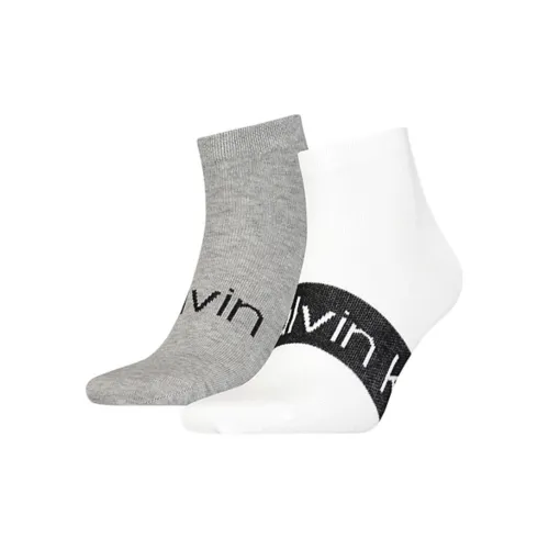 Calvin Klein 2 пачки серый + белый мужские носки MID до икры