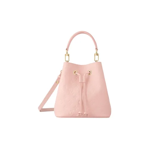 LOUIS VUITTON Кожаная сумка-ведро сумка через плечо маленькая женская цвет вишневый цветок розовый