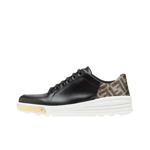 FENDI FF Low Топ Повседневная обувь Мужская Черная