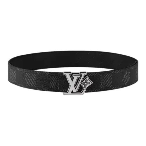 LOUIS VUITTON Кожаные ремни Мужской Черный Ширина 4CM