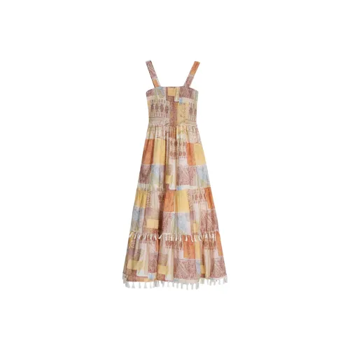 YICHEN Этнический Желтый Макси Платье Женские Слиплатья