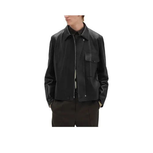 HERMES Черные Мужские Кожаные Куртки
