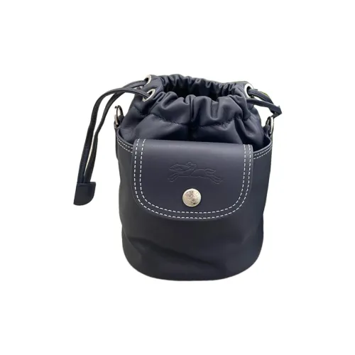 LONGCHAMP Le Pliage Xtra Коровья кожа Ведрообразная сумка Сумка через плечо Сумка мини Женская Синяя