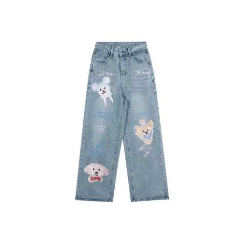 MUQINGQING Граффити Женские Джинсы